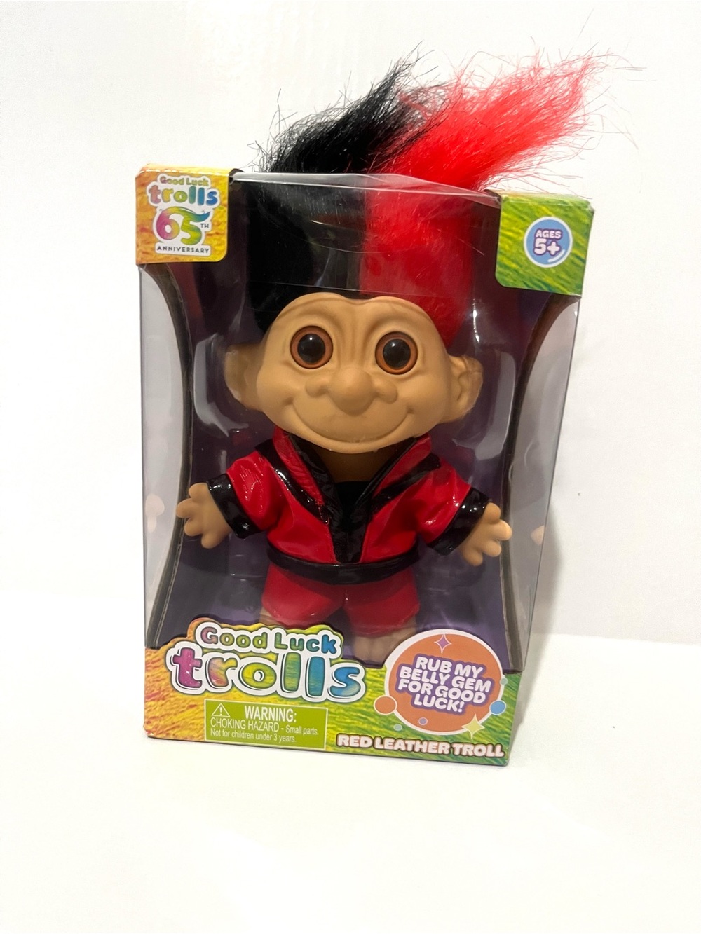 Good Luck 65th Anniversary Red Leather Troll Figure - Toy